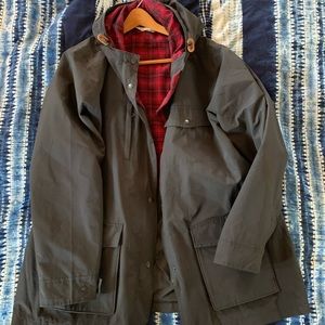 🌰 Woolrich Field Jacket Black & Red Tartan Lining